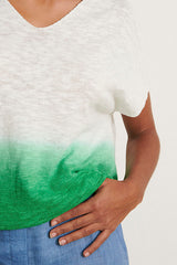 ALBIZIA GREEN TIE DYE LINEN T-SHIRT