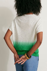 ALBIZIA GREEN TIE DYE LINEN T-SHIRT
