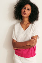 ALBIZIA PINK TIE DYE LINEN T-SHIRT