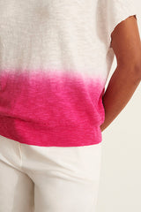 ALBIZIA PINK TIE DYE LINEN T-SHIRT