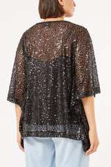 ALIGI SEQUINED MESH TOP