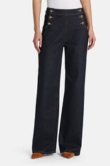ALMANACCO BLUE WIDE-LEG SAILOR JEANS