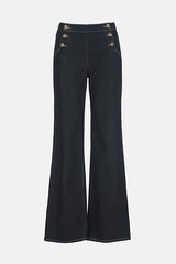 ALMANACCO BLUE WIDE-LEG SAILOR JEANS