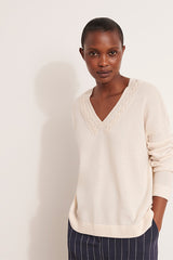 ALYSSUM12 BEIGE WOOL CASHMERE SWEATER