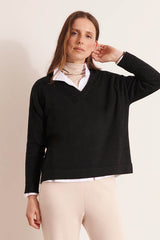 ALYSSUM12 BLACK WOOL CASHMERE SWEATER