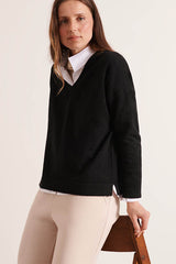 ALYSSUM12 BLACK WOOL CASHMERE SWEATER