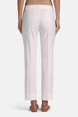 AMATORE A WHITE PRESSED CREASE TROUSERS