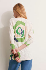 ANEMONE-L-LIN11 PRINTED SWEATER