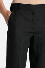 ARALE BLACK LINEN TROUSERS