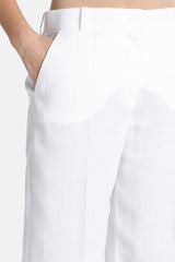 ARALE WHITE LINEN TROUSERS