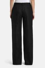 ARALIA BLACK WIDE-LEG TROUSERS