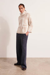 ARALIA MERINO WOOL CASHMERE JACQUARD KNIT SWEATER