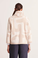 ARALIA MERINO WOOL CASHMERE JACQUARD KNIT SWEATER