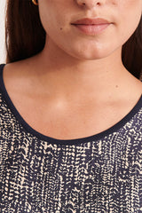 ARDOISE KIMONO SLEEVES TWO-MATERIAL PRINTED SWEATER