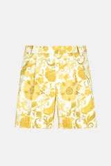 ARGUTO YELLOW FLORAL BERMUDA SHORTS