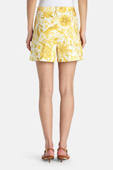ARGUTO YELLOW FLORAL BERMUDA SHORTS