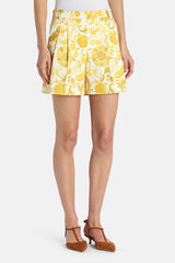 ARGUTO YELLOW FLORAL BERMUDA SHORTS