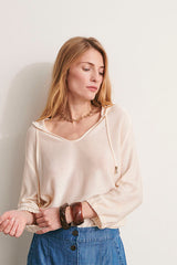 ARUSI VISCOSE HOODED SWEATER