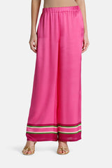 ATELIER FUSCHIA PRINTED SILK TROUSERS