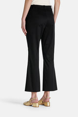 ATTIGUO BLACK FLARED COTTON TROUSERS