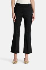 ATTIGUO BLACK FLARED COTTON TROUSERS