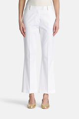 ATTIGUO WHITE FLARED COTTON TROUSERS