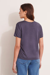 AUGUSTE KIMONO SLEEVES TWO-MATERIAL PRINTED SWEATER