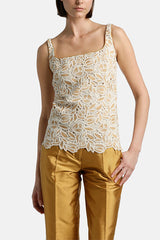 BAIRO BEIGE MACRAME LACE TOP