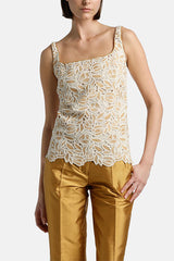 BAIRO BEIGE MACRAME LACE TOP
