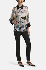 BALDANZA BLACK SILK SATIN SHIRT