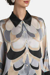 BALDANZA BLACK SILK SATIN SHIRT