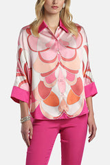 BALDANZA FUSCHIA SILK SATIN SHIRT