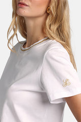 BALEARICA WHITE LUREX-DETAIL T-SHIRT