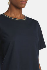 BALEARICA BLUE LUREX-DETAIL T-SHIRT