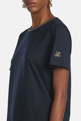 BALEARICA BLUE LUREX-DETAIL T-SHIRT