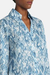 BANCARELLA BLUE OMBRE-PRINT SHIRT