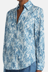 BANCARELLA BLUE OMBRE-PRINT SHIRT
