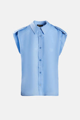 BANCHIERE CELESTE BLUE RAMIE SHIRT