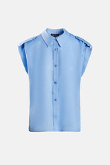 BANCHIERE CELESTE BLUE RAMIE SHIRT