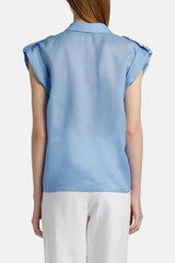 BANCHIERE CELESTE BLUE RAMIE SHIRT