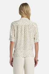 BARCOLANA POLKA-DOT CRÊPE DE CHINE BLOUSE
