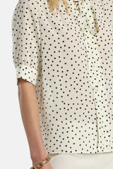 BARCOLANA POLKA-DOT CRÊPE DE CHINE BLOUSE