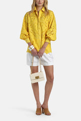 BARTOLO YELLOW BRODERIE ANGLAISE SHIRT