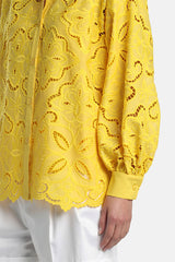 BARTOLO YELLOW BRODERIE ANGLAISE SHIRT