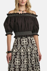 BASALTO BARDOT-NECK CROP TOP