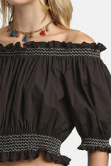 BASALTO BARDOT-NECK CROP TOP