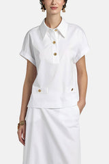 BASSISTA WHITE GOLD BUTTONS BLOUSE