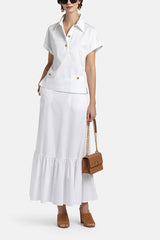 BASSISTA WHITE GOLD BUTTONS BLOUSE