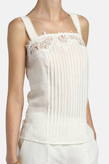 BATIK CREAM EMBROIDERED TOP