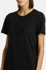 BAVETTE BLACK LS EMBROIDERED T-SHIRT